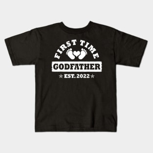 First Time Godfather Est 2022 Funny New Uncle Gift Kids T-Shirt